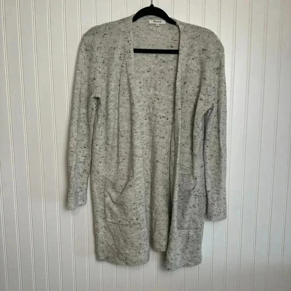 Madewell grey speckle wool blend sweater cardigan open first size XS K24 - Picture 1 of 6